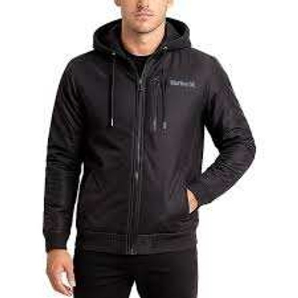 Hurley Skyler Mens Hooded Sherpa Lined Jacket M Black Canvas Workwear  HBN372FD